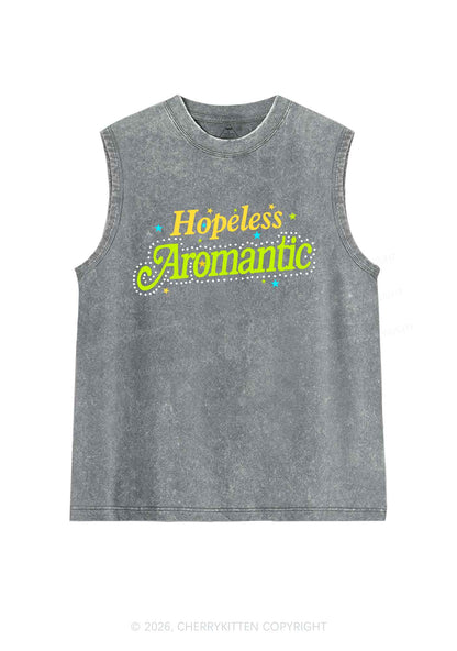 Hopeless Aromantic Pride Y2K Washed Muscle Tank Cherrykitten
