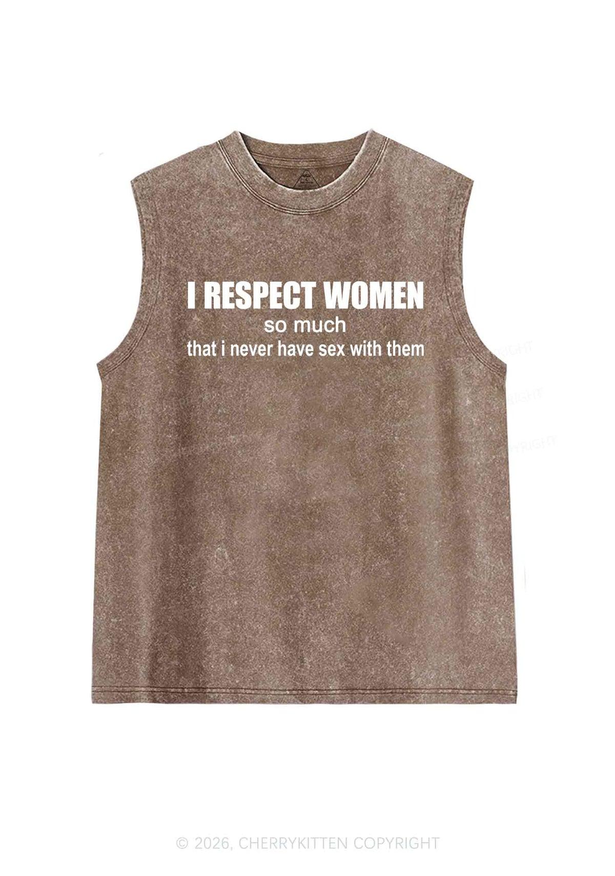I Respect Women Pride Y2K Washed Muscle Tank Cherrykitten