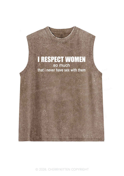 I Respect Women Pride Y2K Washed Muscle Tank Cherrykitten