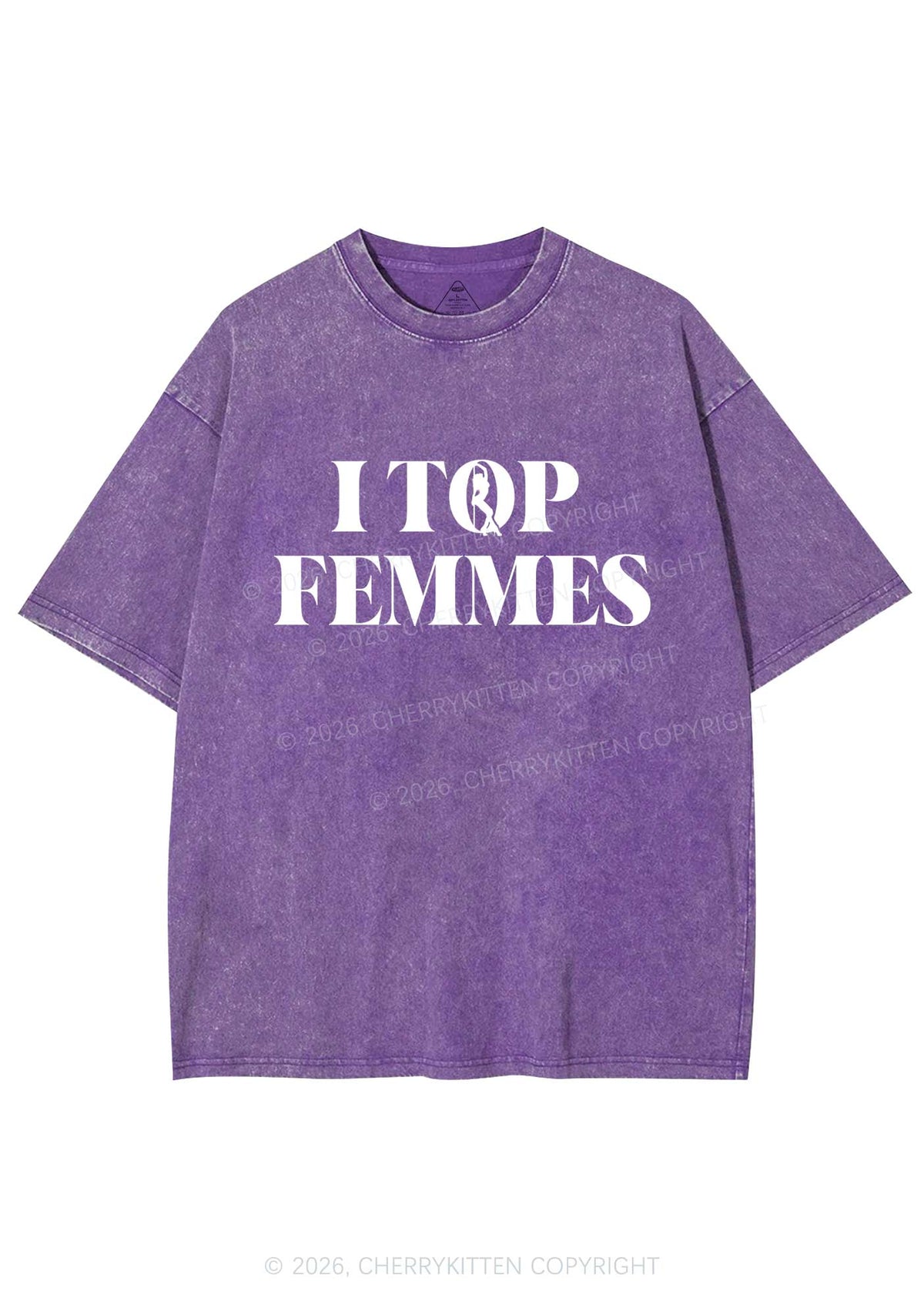 I Top Femmes Pride Y2K Shirts Washed Tee Cherrykitten