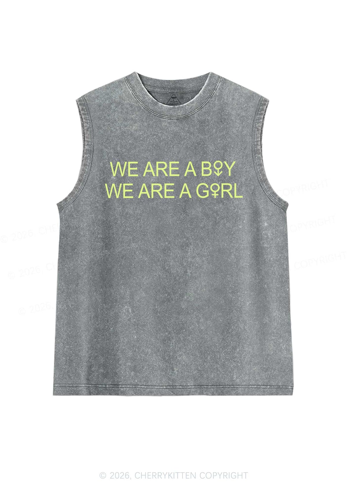 We Are A Boy Pride Y2K Washed Muscle Tank Cherrykitten