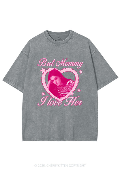 Custom But Mommy I Love Her Y2K Shirts Washed Tee Cherrykitten