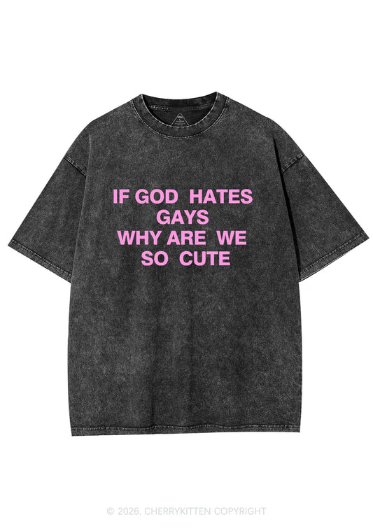 If God Hates Gays Pride Y2K Shirts Washed Tee Cherrykitten