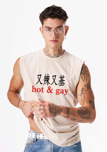Hot Gay Pride Y2K Washed Muscle Tank Cherrykitten