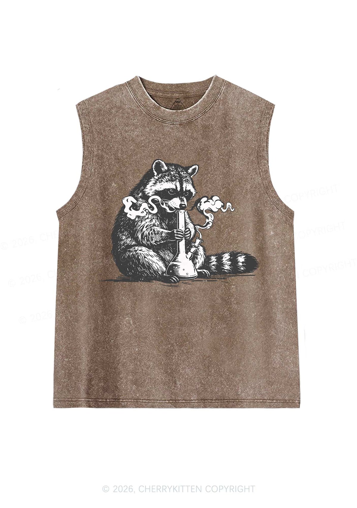 Stoned Raccoon Y2K Washed Muscle Tank Cherrykitten