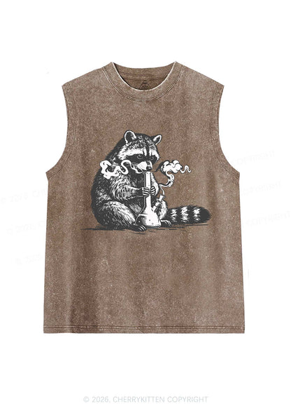 Stoned Raccoon Y2K Washed Muscle Tank Cherrykitten