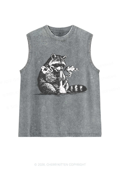 Stoned Raccoon Y2K Washed Muscle Tank Cherrykitten