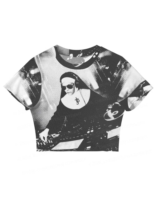 DJ Nun Y2K Mesh Crop Top Cherrykitten