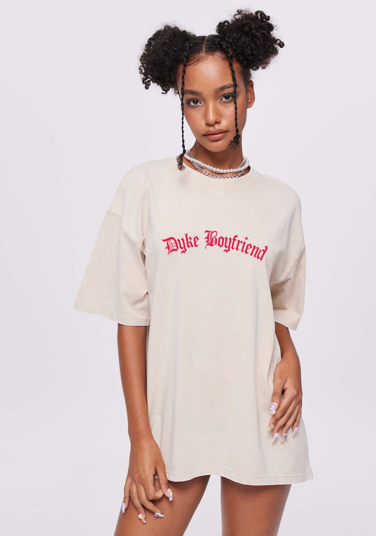 Dyke Boyfriend Pride Y2K Shirts Washed Tee Cherrykitten