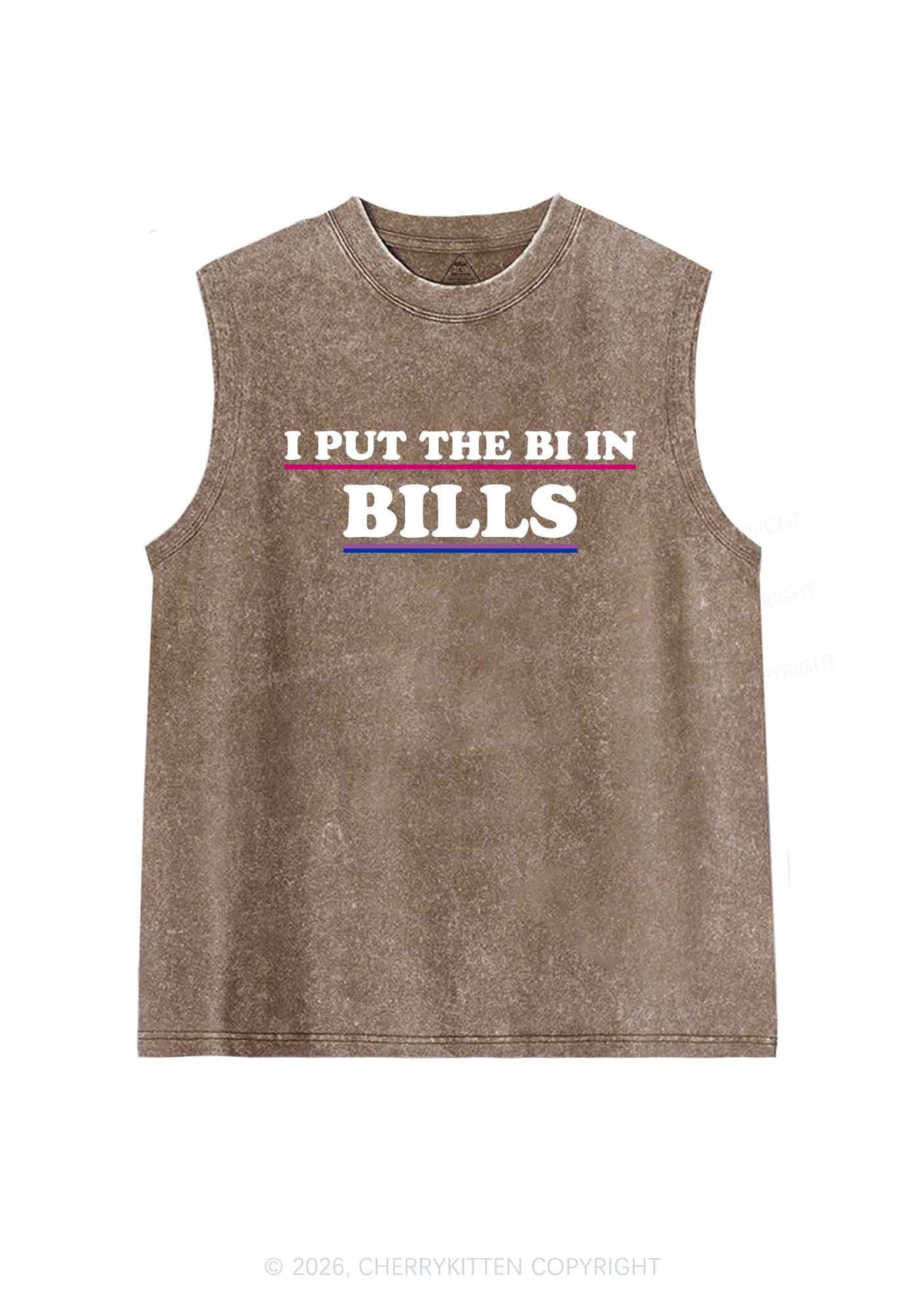 I Put The Bi In Bills Pride Y2K Washed Muscle Tank Cherrykitten