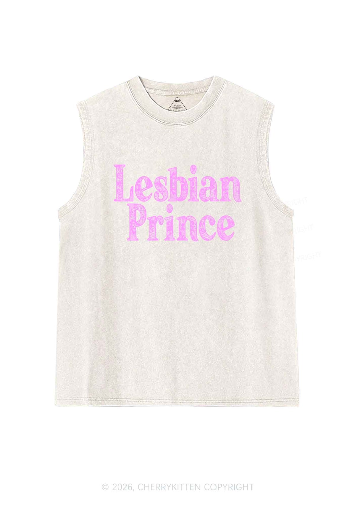 Lesbian Prince Pride Y2K Washed Muscle Tank Cherrykitten
