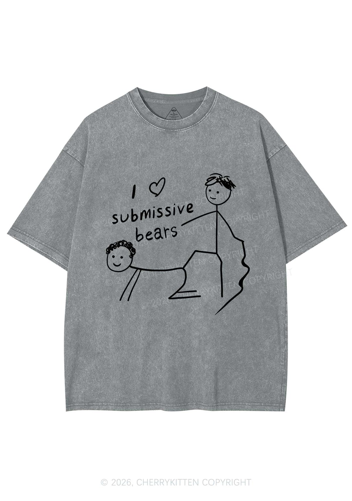 I Love S Bears Y2K Shirts Washed Tee Cherrykitten