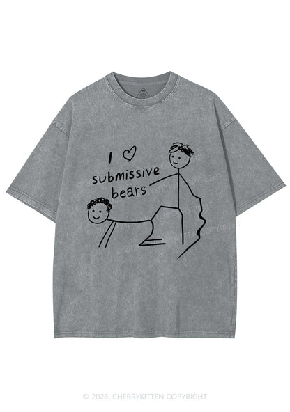 I Love S Bears Y2K Shirts Washed Tee Cherrykitten