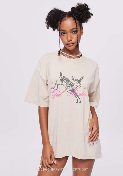 Girl Hunter Deer Pride Y2K Shirts Washed Tee Cherrykitten
