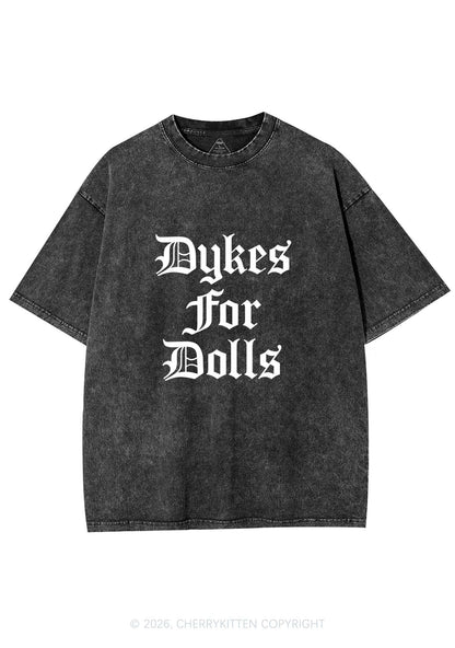 Dykes For Dolls Pride Y2K Shirts Washed Tee Cherrykitten