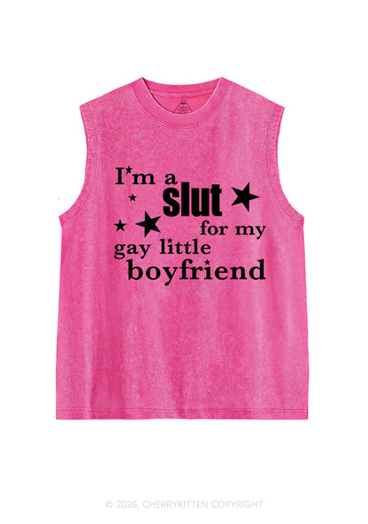 Slxt For My Gay Little BF Pride Y2K Washed Muscle Tank Cherrykitten