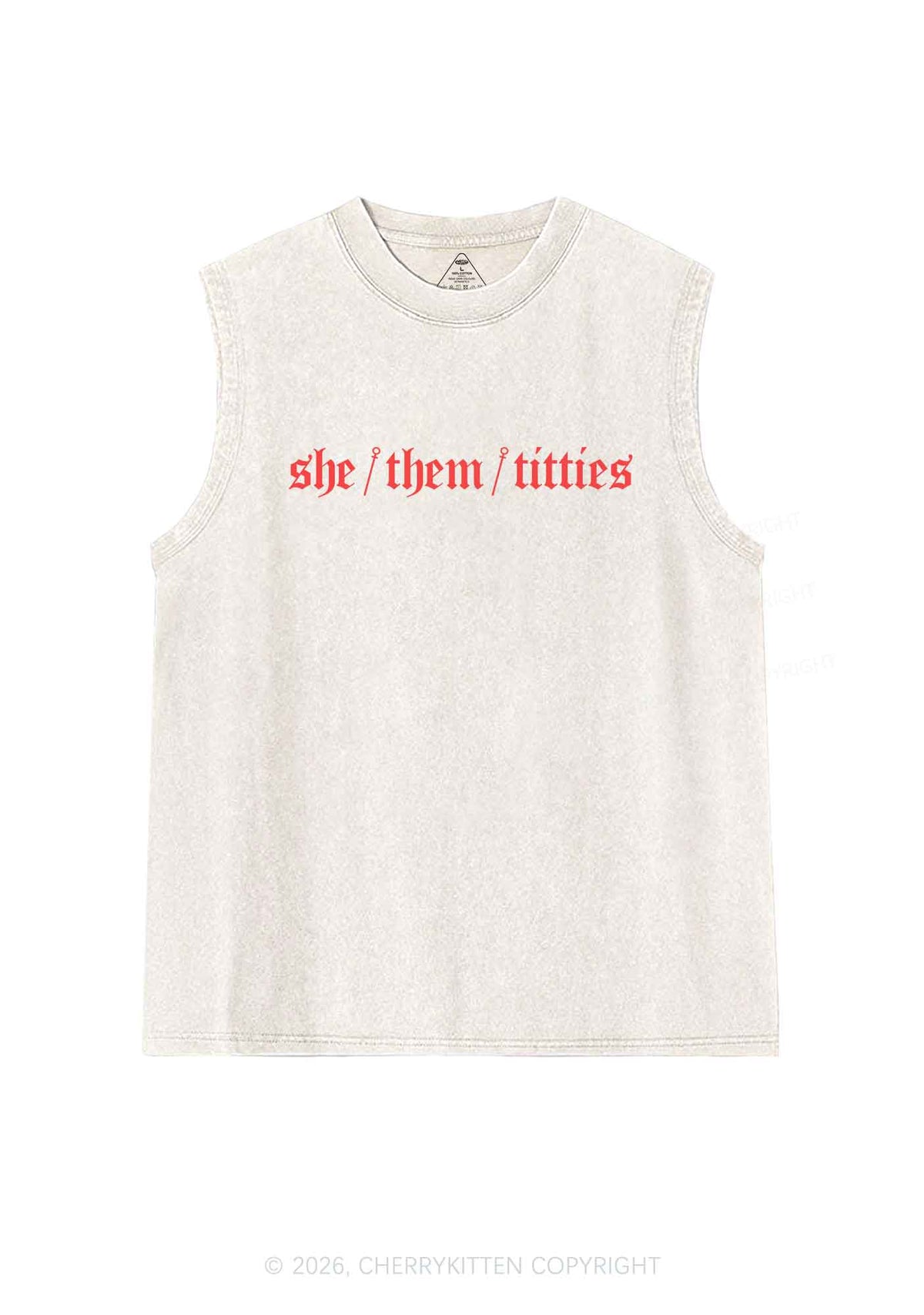 She Them Txtties Pride Y2K Washed Muscle Tank Cherrykitten