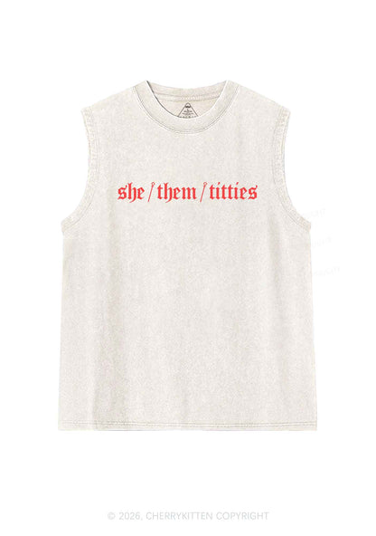 She Them Txtties Pride Y2K Washed Muscle Tank Cherrykitten