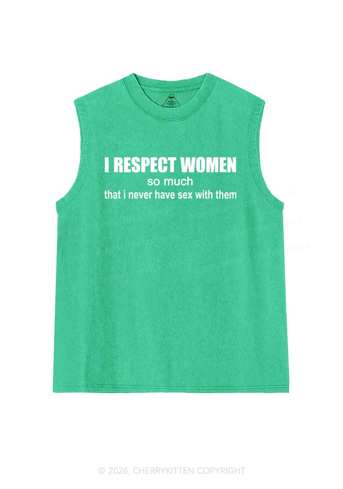 I Respect Women Pride Y2K Washed Muscle Tank Cherrykitten