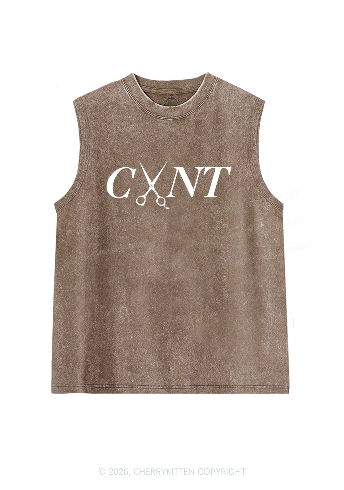 Pink Scissors Cxxt Pride Y2K Washed Muscle Tank Cherrykitten