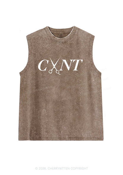 Pink Scissors Cxxt Pride Y2K Washed Muscle Tank Cherrykitten