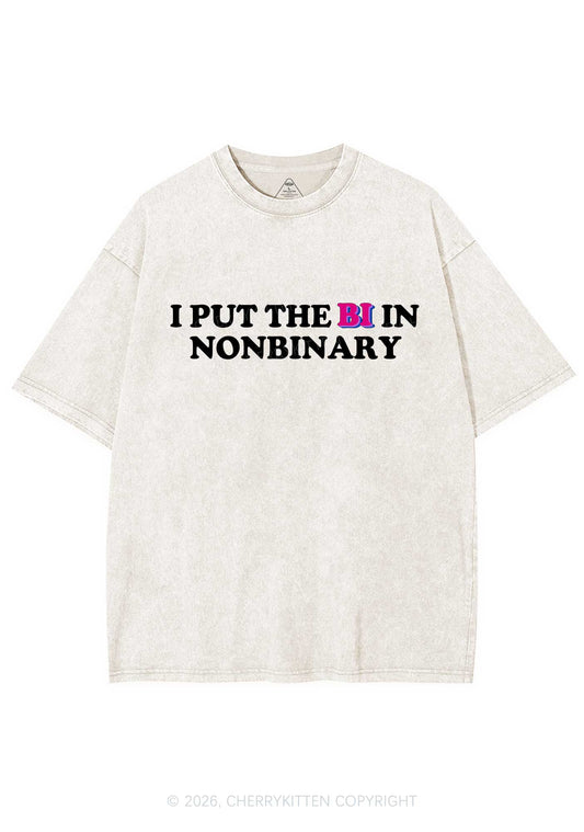 I Put The Bi In Nonbinary Pride Y2K Shirts Washed Tee Cherrykitten