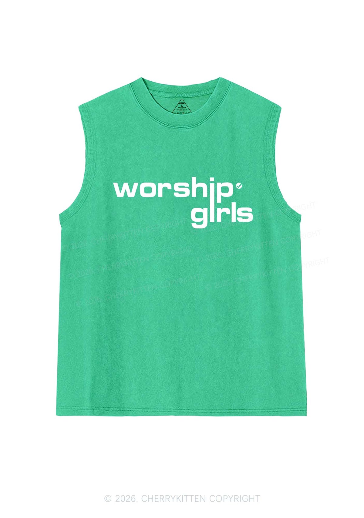 Worship Girls Pride Y2K Washed Muscle Tank Cherrykitten