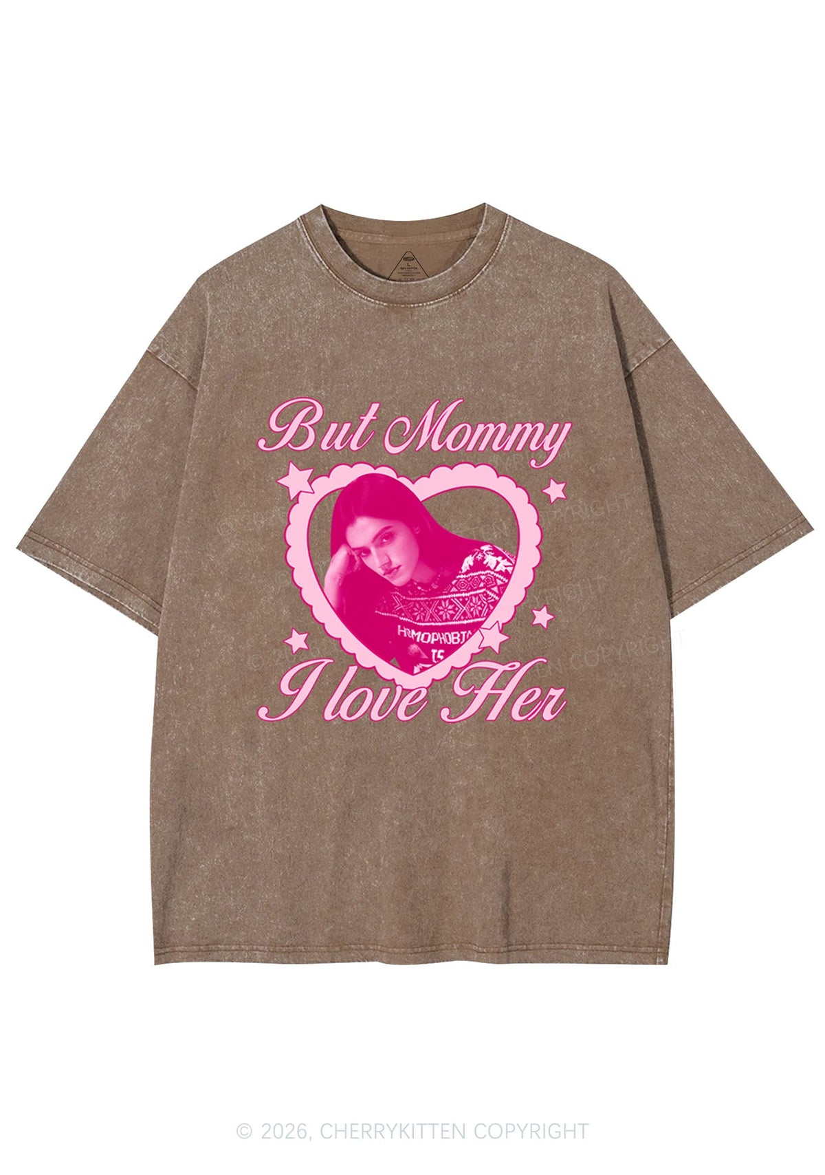 Custom But Mommy I Love Her Y2K Shirts Washed Tee Cherrykitten