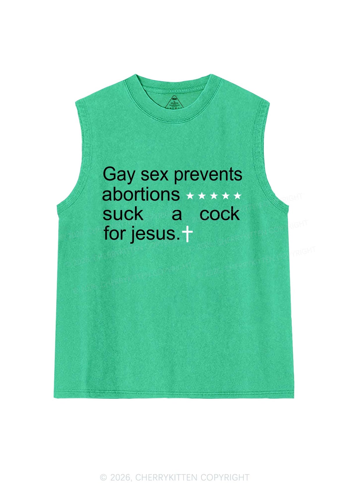 Suck A Cola For Jesus Pride Y2K Washed Muscle Tank Cherrykitten