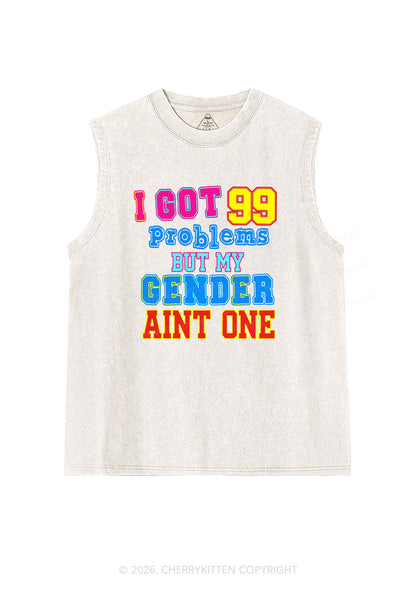 Gender Aint One Pride Y2K Washed Muscle Tank Cherrykitten