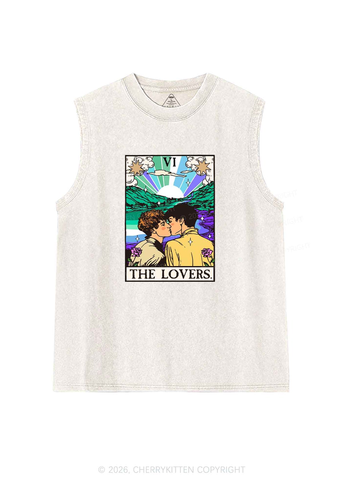 The Gay Lovers Pride Y2K Washed Muscle Tank Cherrykitten