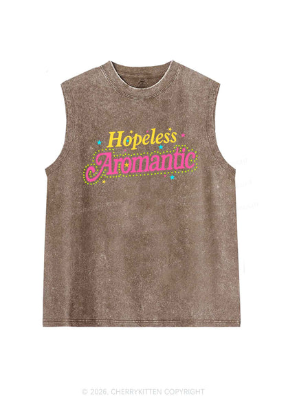 Hopeless Aromantic Pride Y2K Washed Muscle Tank Cherrykitten