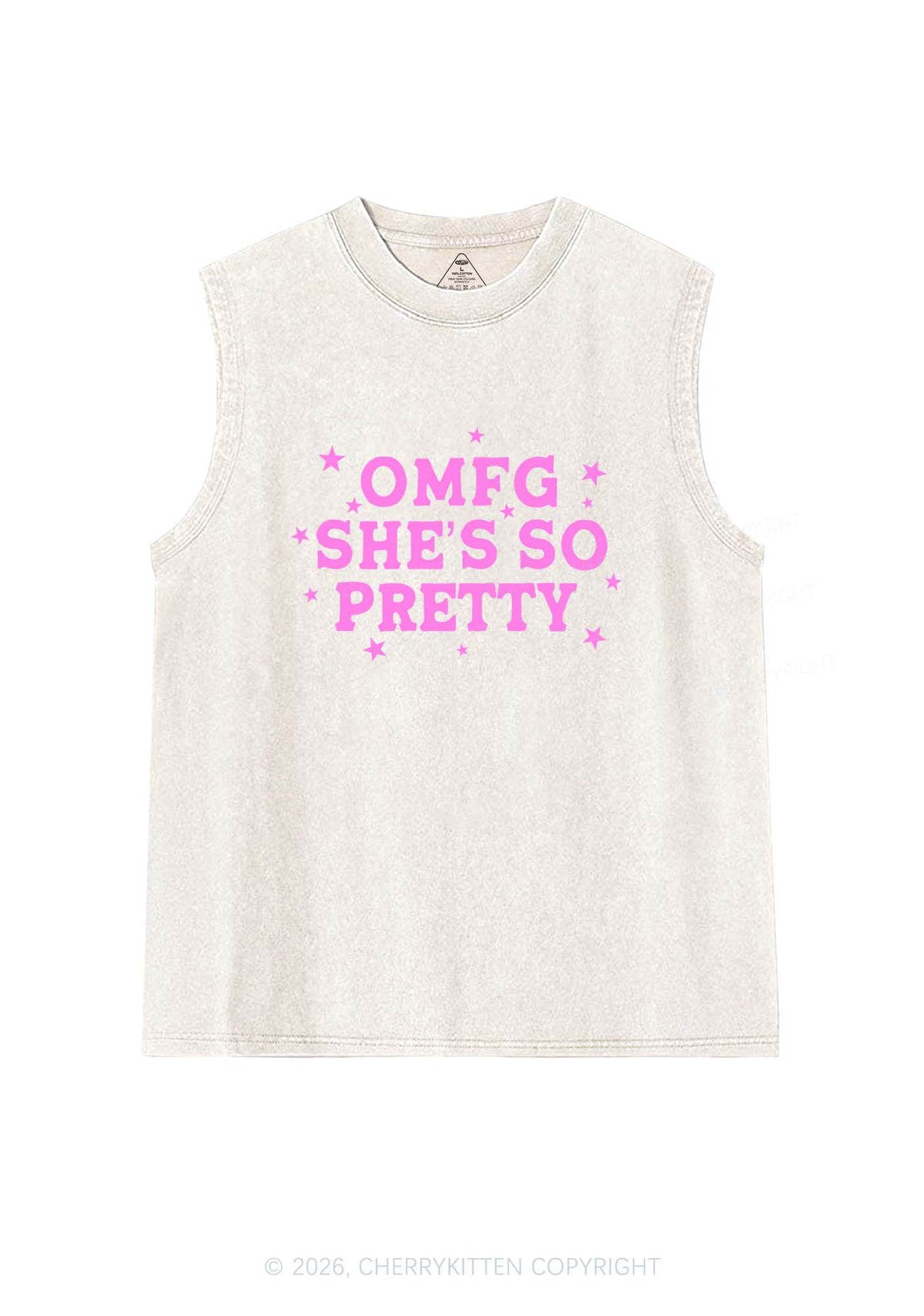 OMFG Shes So Pretty Pride Y2K Washed Muscle Tank Cherrykitten