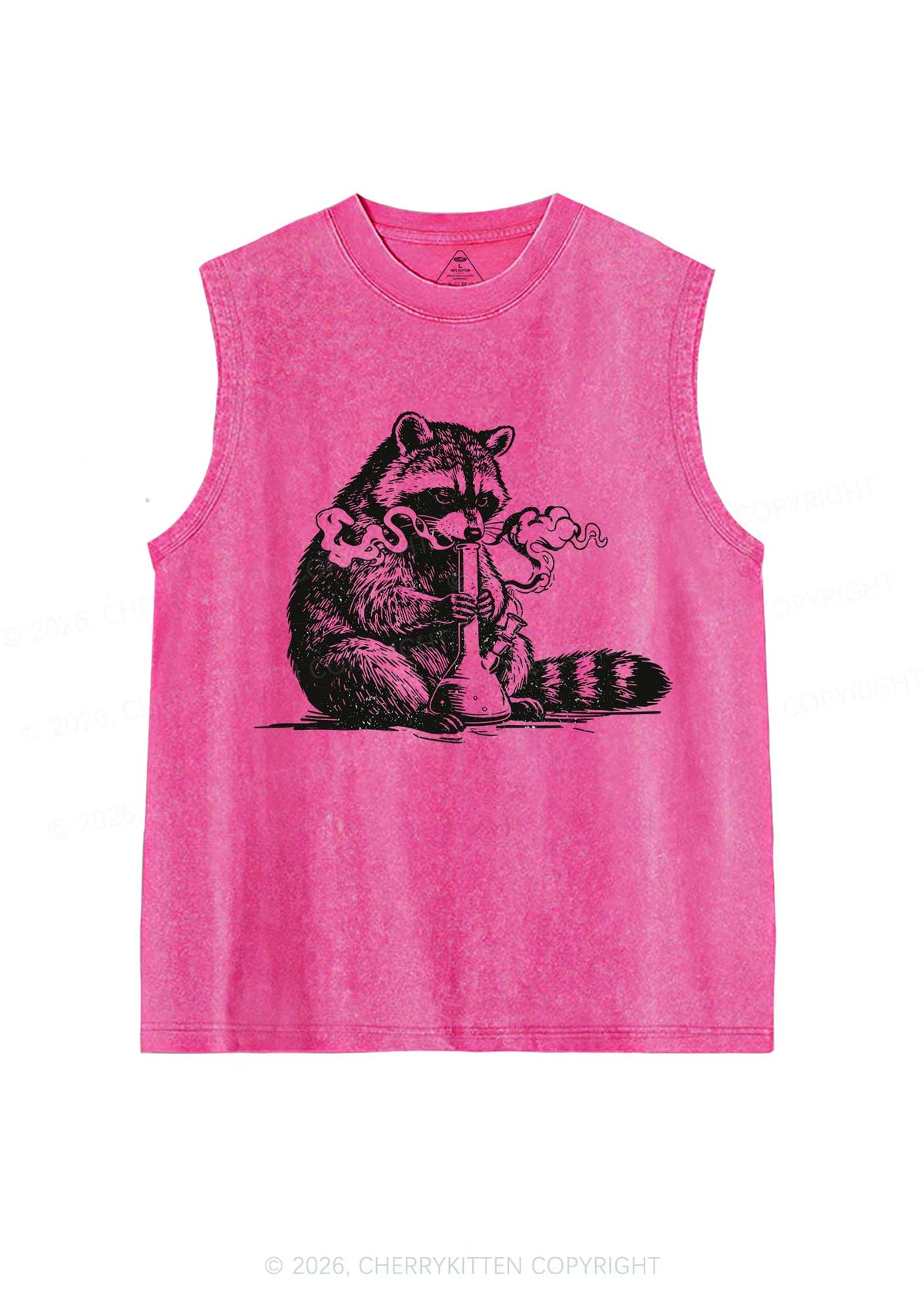 Stoned Raccoon Y2K Washed Muscle Tank Cherrykitten