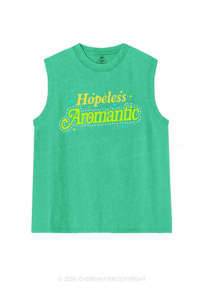 Hopeless Aromantic Pride Y2K Washed Muscle Tank Cherrykitten
