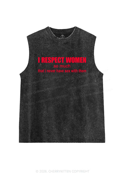 I Respect Women Pride Y2K Washed Muscle Tank Cherrykitten