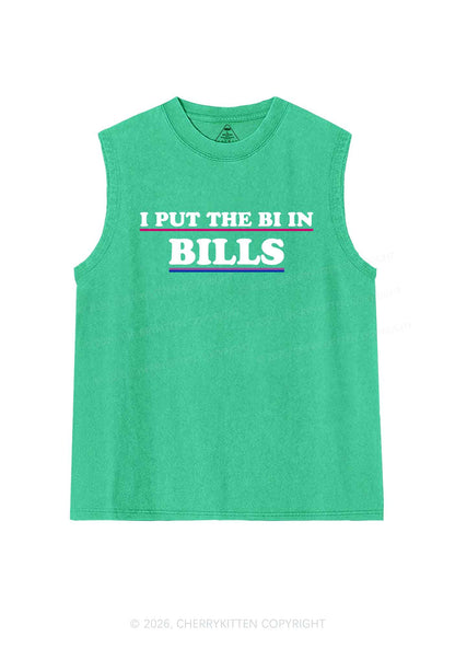 I Put The Bi In Bills Pride Y2K Washed Muscle Tank Cherrykitten