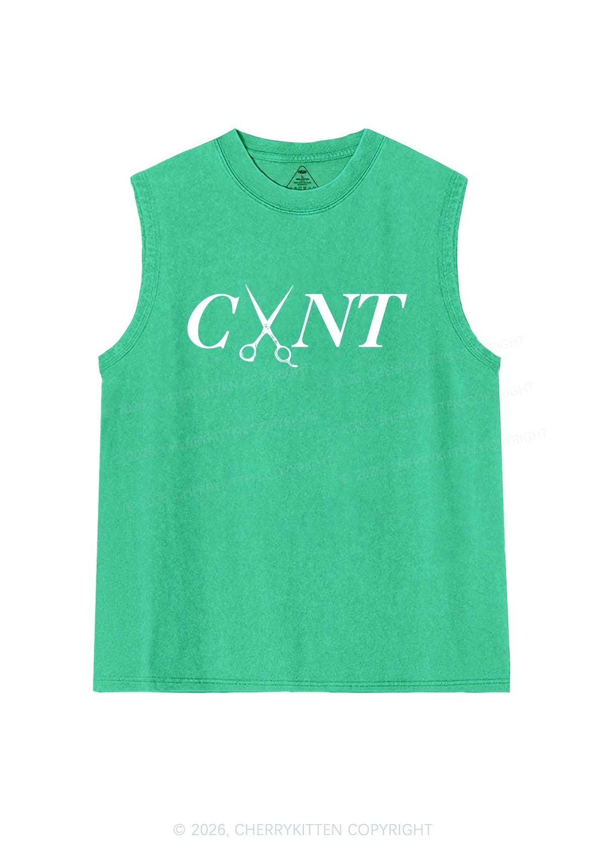 Pink Scissors Cxxt Pride Y2K Washed Muscle Tank Cherrykitten