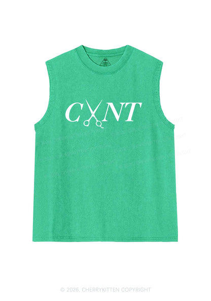 Pink Scissors Cxxt Pride Y2K Washed Muscle Tank Cherrykitten