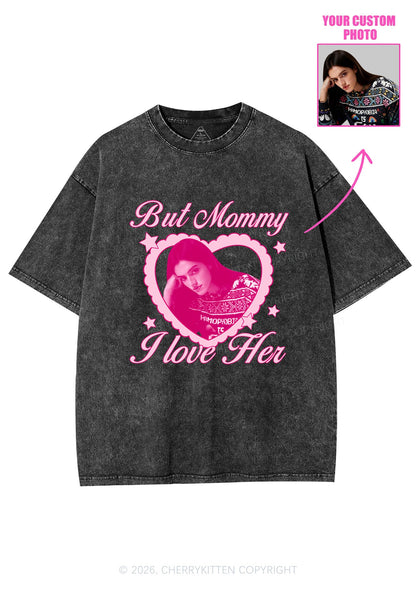 Custom But Mommy I Love Her Y2K Shirts Washed Tee Cherrykitten