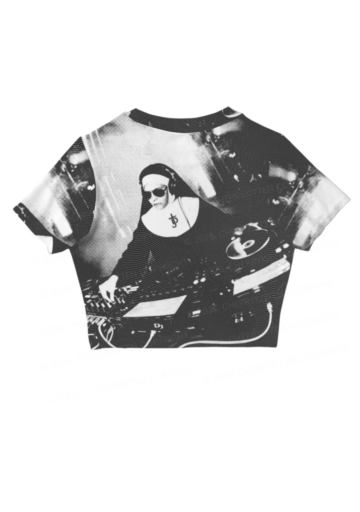 DJ Nun Y2K Mesh Crop Top Cherrykitten