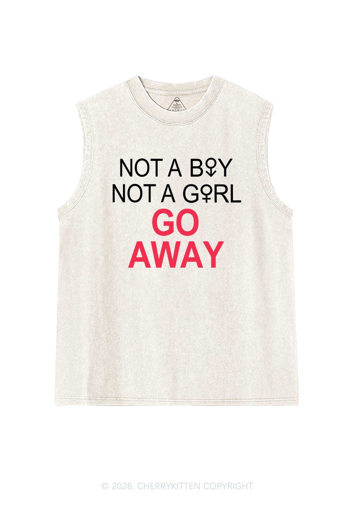 Go Away Pride Y2K Washed Muscle Tank Cherrykitten