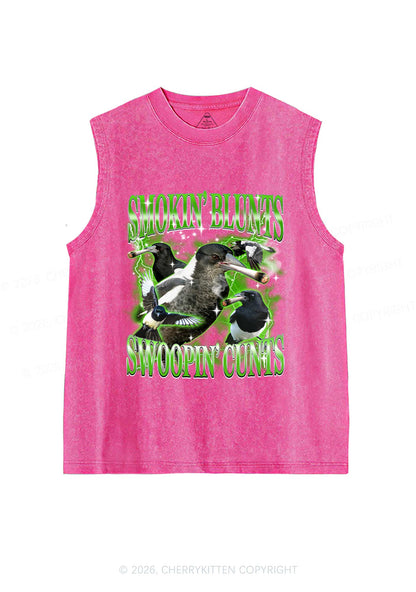 Smokin Blunts Swoopin Cxxts Y2K Washed Muscle Tank Cherrykitten