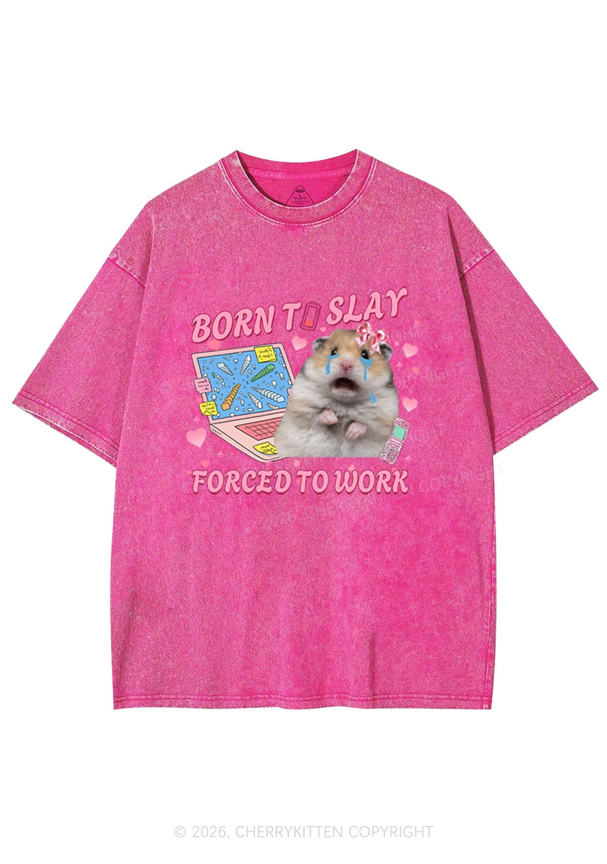 Custom Meme Born To Slay Y2K Shirts Washed Tee Cherrykitten