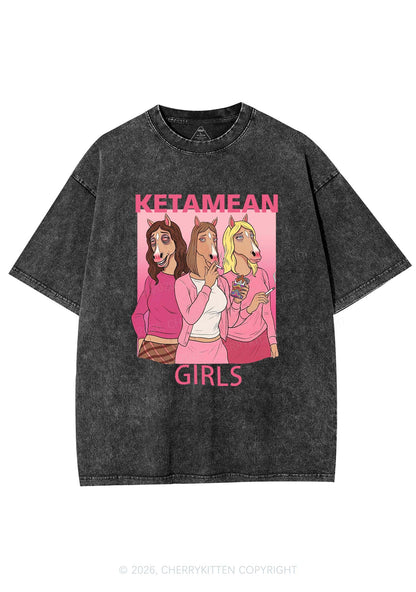 K Horse Girls Y2K Shirts Washed Tee Cherrykitten