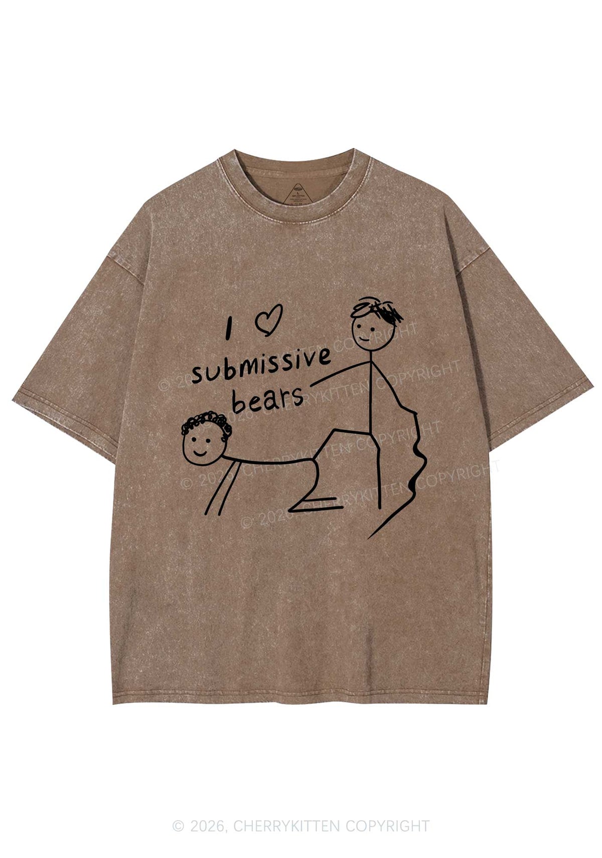 I Love S Bears Y2K Shirts Washed Tee Cherrykitten