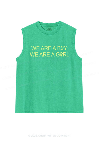 We Are A Boy Pride Y2K Washed Muscle Tank Cherrykitten