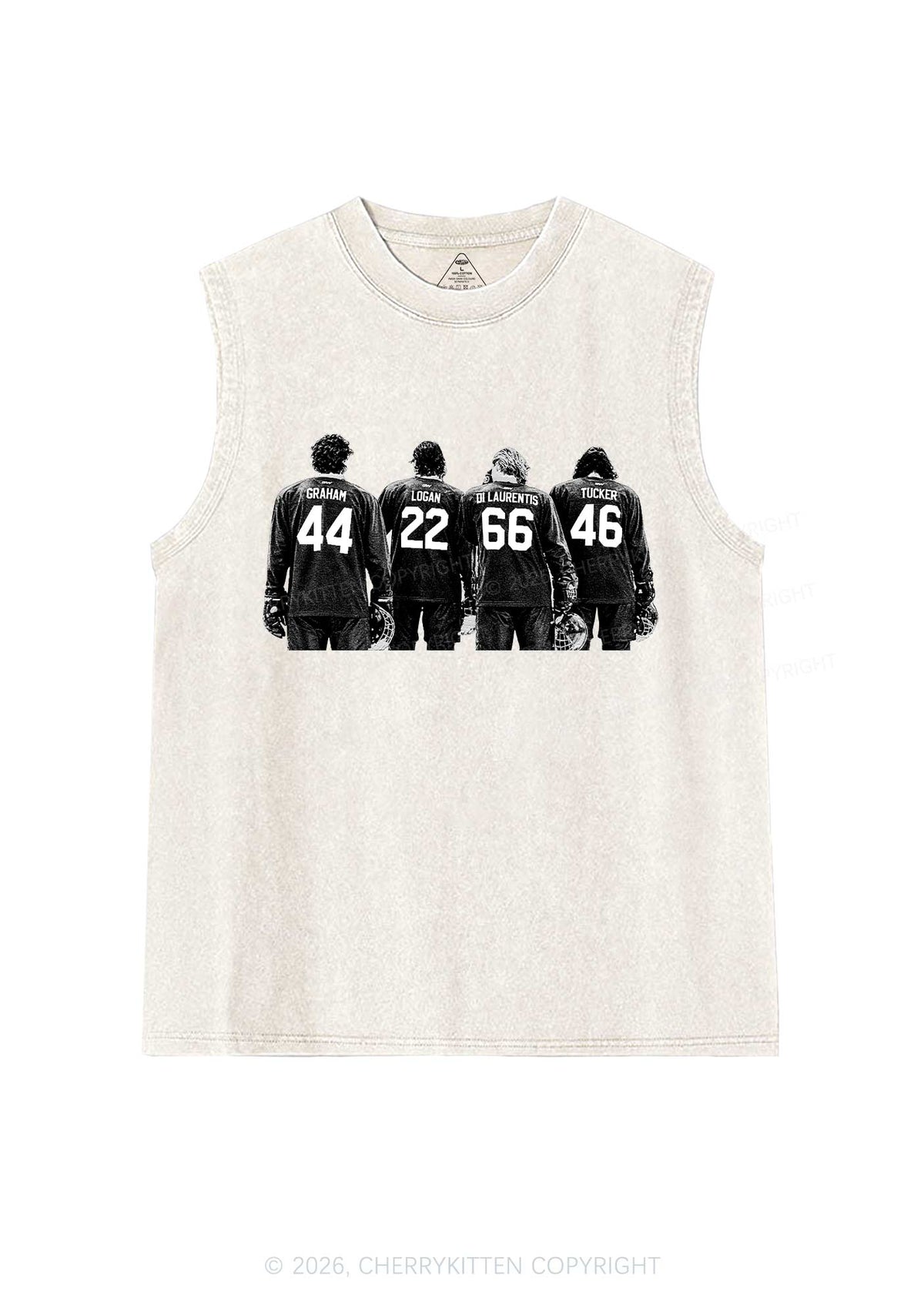 Hockey Crew Y2K Washed Muscle Tank Cherrykitten