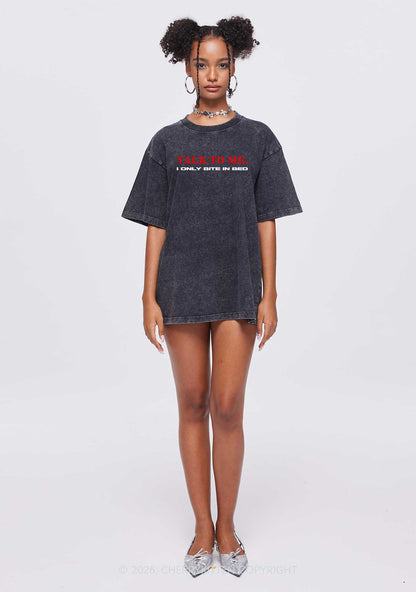 I Only Bite In Bed Y2K Shirts Washed Tee Cherrykitten