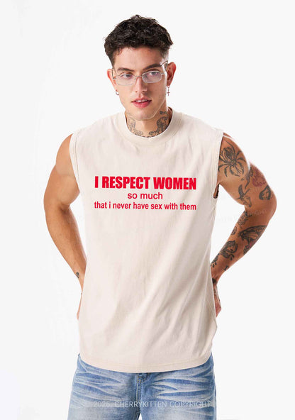 I Respect Women Pride Y2K Washed Muscle Tank Cherrykitten